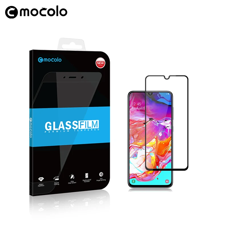 Защитная пленка Mocolo для Samsung A70 полностью склеенное закаленное стекло с полным