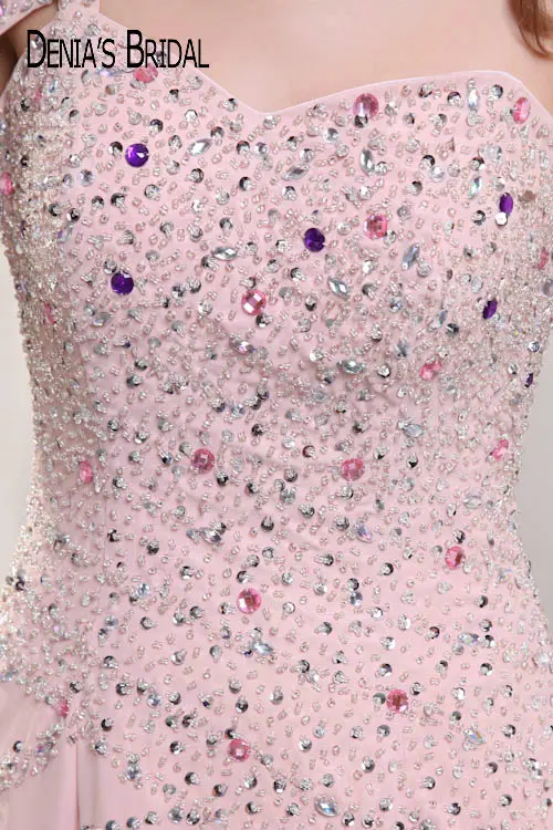 Реальные фотографии розовые вечерние платья-футляры с бисером в пол со шлейфом