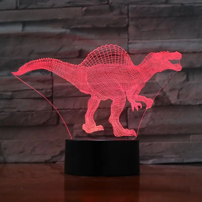 Новинка гигантспинозавр 3D лампа Иллюзия ночсветильник Светодиодная USB RGB