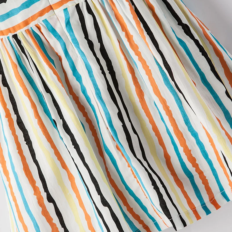 В полоску для девочек вечерние платье новая детская одежда Летнее принцессы