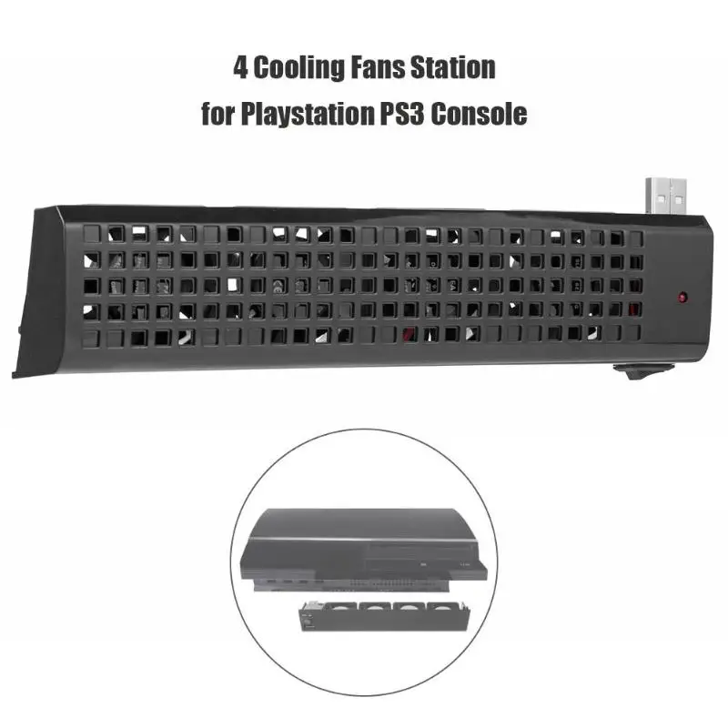 Двойной usb-хаб 4 вентилятора охлаждения для PS3(40 г/80 г) консоль USB игровая станция кулер для Playstation PS3(40 г/80 г) консоль