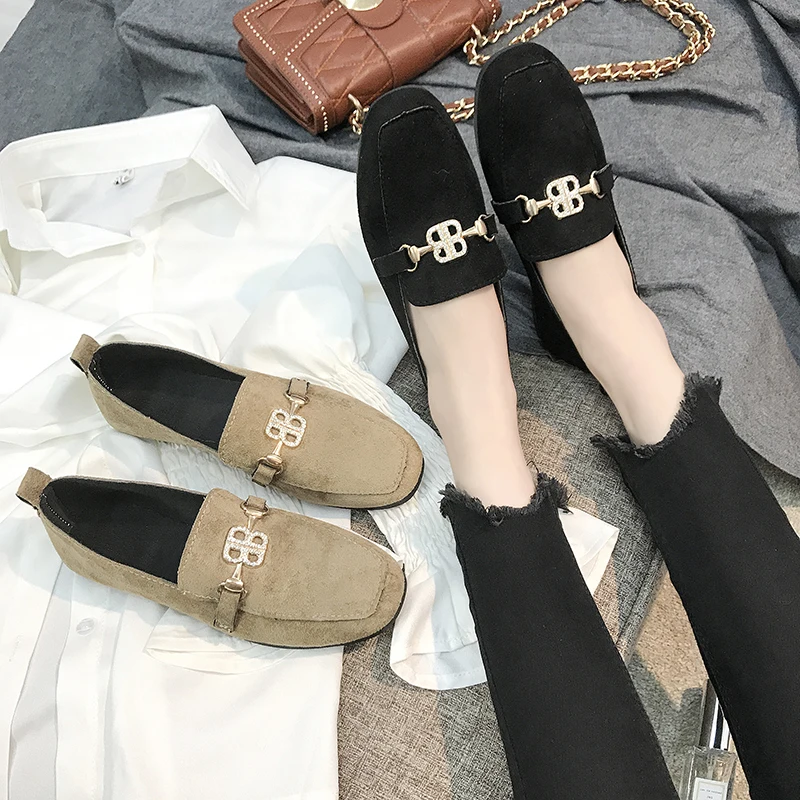 Women's Flats 2019 Women Shoes Black Khaki Woman Loafers Spring Autumn Flat Zapatos Mujer Summer Size 35-40 | Обувь