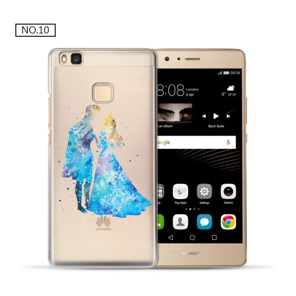Новинка 2017 года поступления русалка шаблон для Coque Huawei P9 Lite случае принцесса