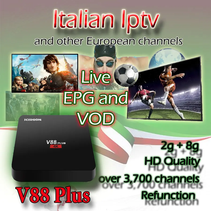 Великобритании США IPTV V88 плюс Android epg функция воспроизведения Европа Европейский