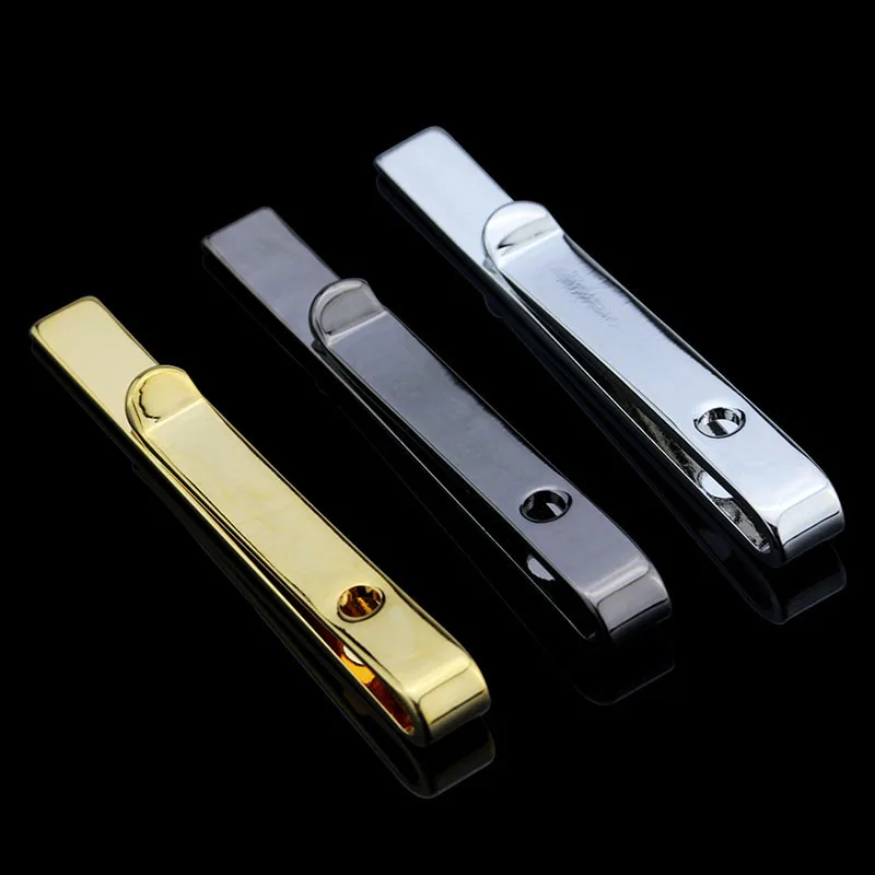 Fine Jewelry Men's Accessories Formal Classy Simple 6 Colors Tie Bar Clasp Clip Pin Men Rhinestone Business Small Ties Clips
