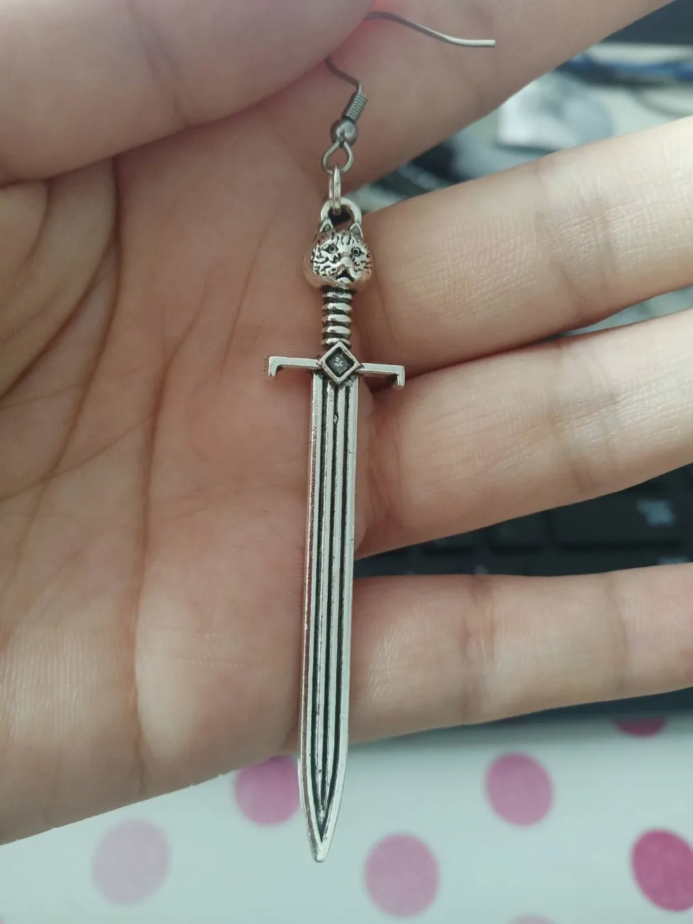 

50pairs Antique Jewelry Animal Dangle Earring Pendant Lovely Owl Sword Charms Jewelry 67*14*5mm Party Jewelry Vintage Style