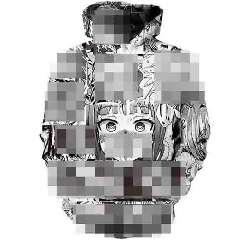 Толстовка с капюшоном Ahegao цветная в стиле хип хоп 3D принтом для женщин и мужчин