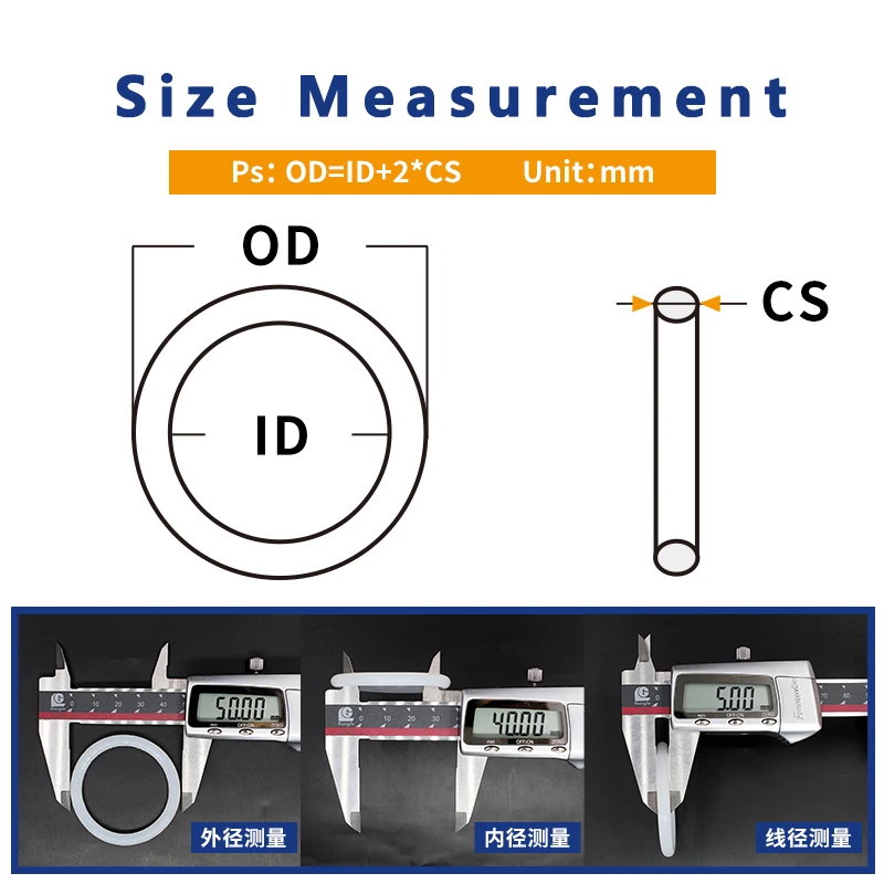 

5PCS/lot Silicon Ring VMQ O-ring Seal CS2.5mm OD32/34/35/38/40/42/44/45/48/50*2.5mm O Ring Seal Rubber Gaskets Rings Washer