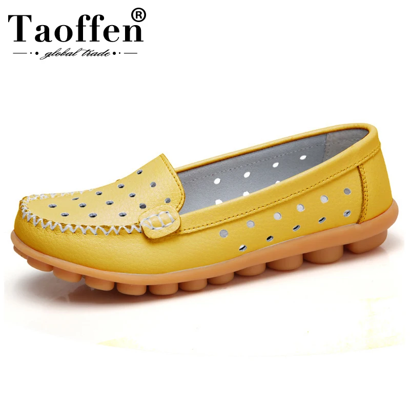 Женские туфли на плоской подошве TAOFFEN весенние из натуральной кожи для офиса и