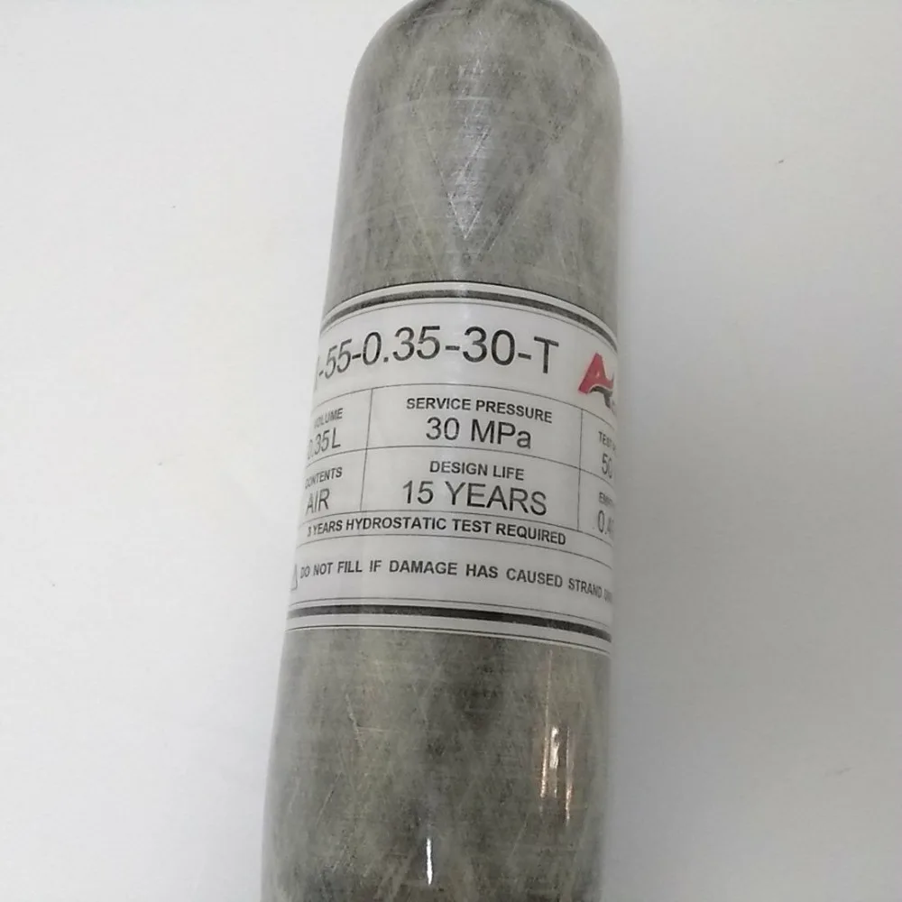 Китай поставщиков 0.35L 30Mpa 4500psi пустого бака углеродного волокна газовый баллон с