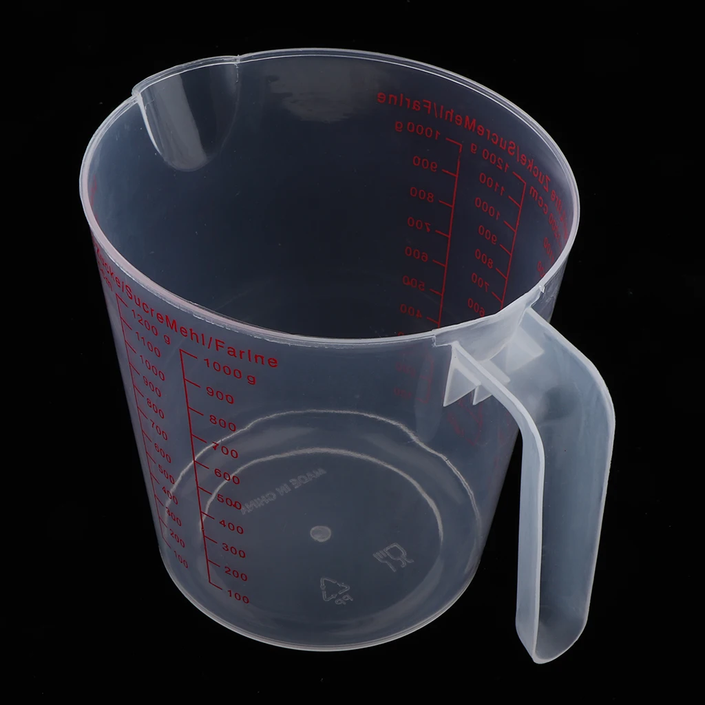 Measuring Cup Plastic Beaker - Heat Resistant Transparent Labs Graduated Beakers 1200ml | Дом и сад