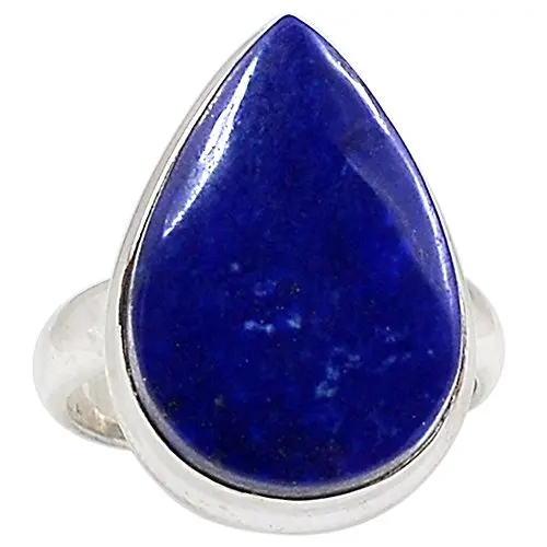 Lovegem Подлинная ляпис-лазурь кольцо 925 пробы серебро, Размеры: 8,25, AR2214