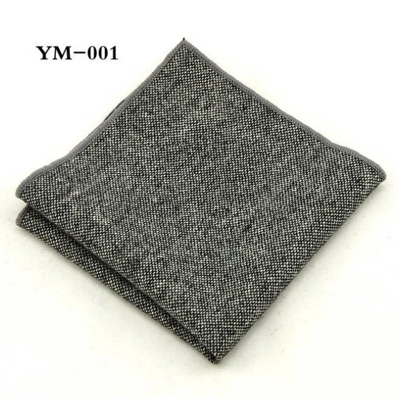 

Ikepeibao New Men's Pocket Square Solid Handkerchiefs Wool Hankies 23*23cm
