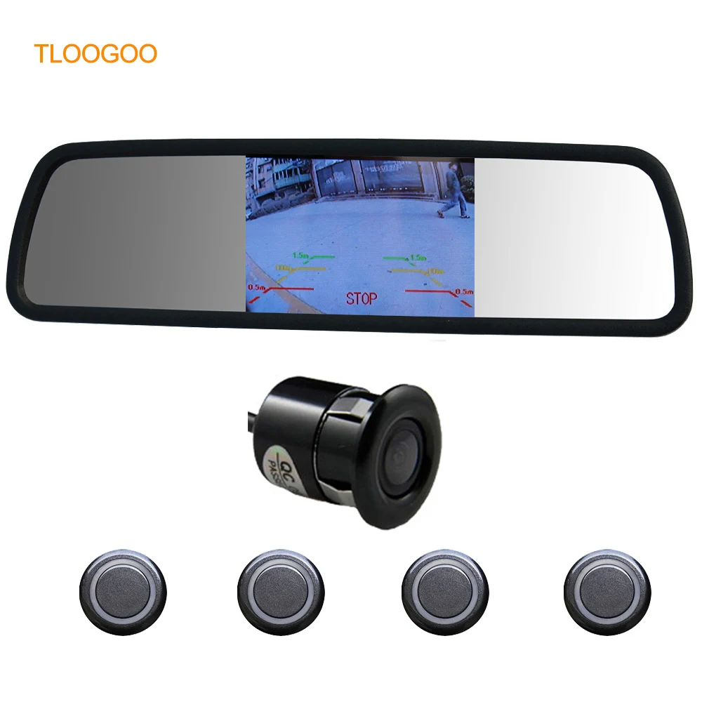 Система датчиков парковки автомобиля с 4 датчиками и резервной камерой