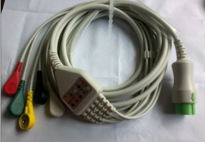 Для кабеля Mindray ECG и leadwire 12pin T5 T6 T8 IMEC IPM PM5000 PM6000 5 выводов цельный ЭКГ-кабель защелка