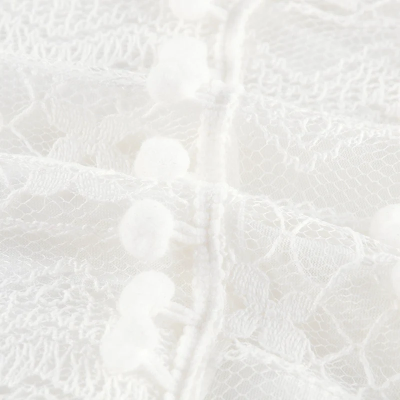 Белое/Черное женское платье туника свободная Летняя женская вязанная крючком