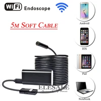 hd 720p 8mm 5m wireless wifi android ios endoscope camera waterproof soft cable inspection borescope camera for car repair