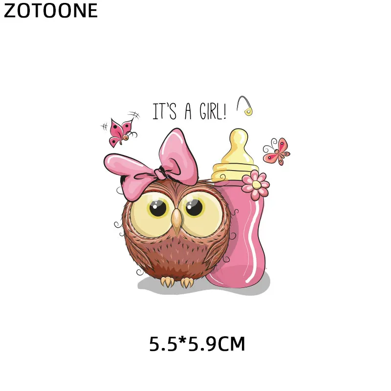 ZOTOONE DIY термо-Стикеры для одежды, железные нашивки для одежды, милые животные, сова, сердце, нашивки для детской одежды