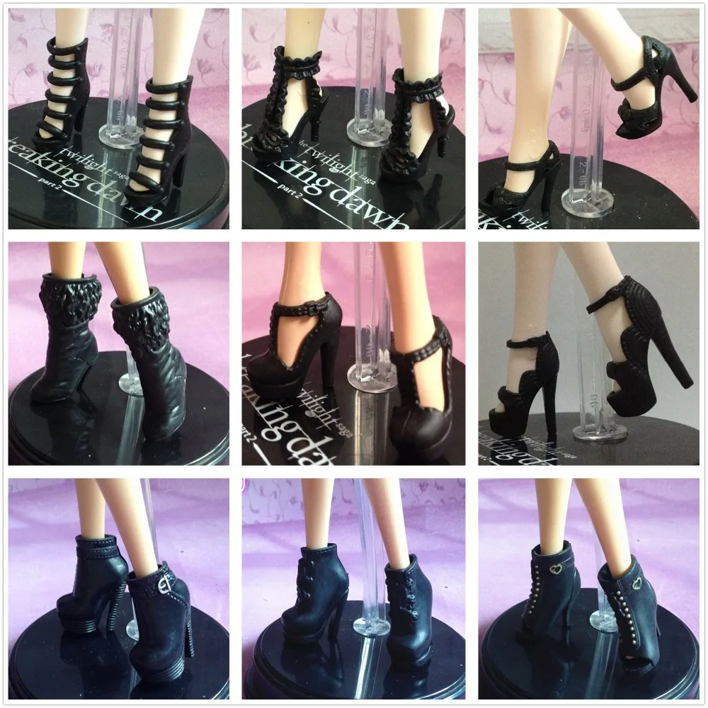 10Pairs/lot Beautiful Many Styles Colors High Quality Sandals Boots For Barbies Original Fashion Doll Heel Shoes Girl Gift Toy | Игрушки и