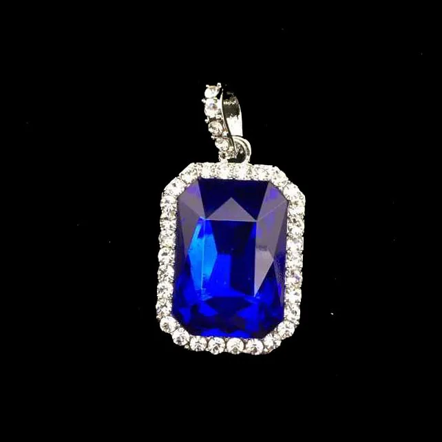 Серебряный тон хип-хоп кулон с цепи коробки Цепочки и ожерелья Рэперы расшитые