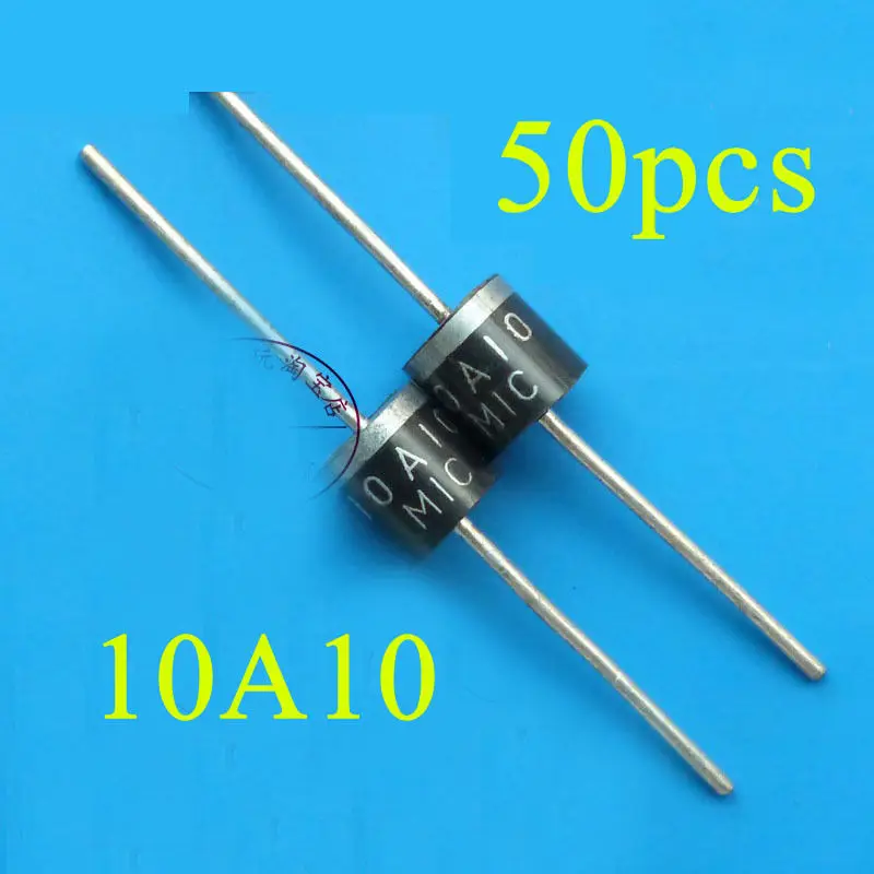 50 шт. 10A10 10 ампер 1000 V 10A 1KV осевой выпрямительный диод MIC | Электронные компоненты и