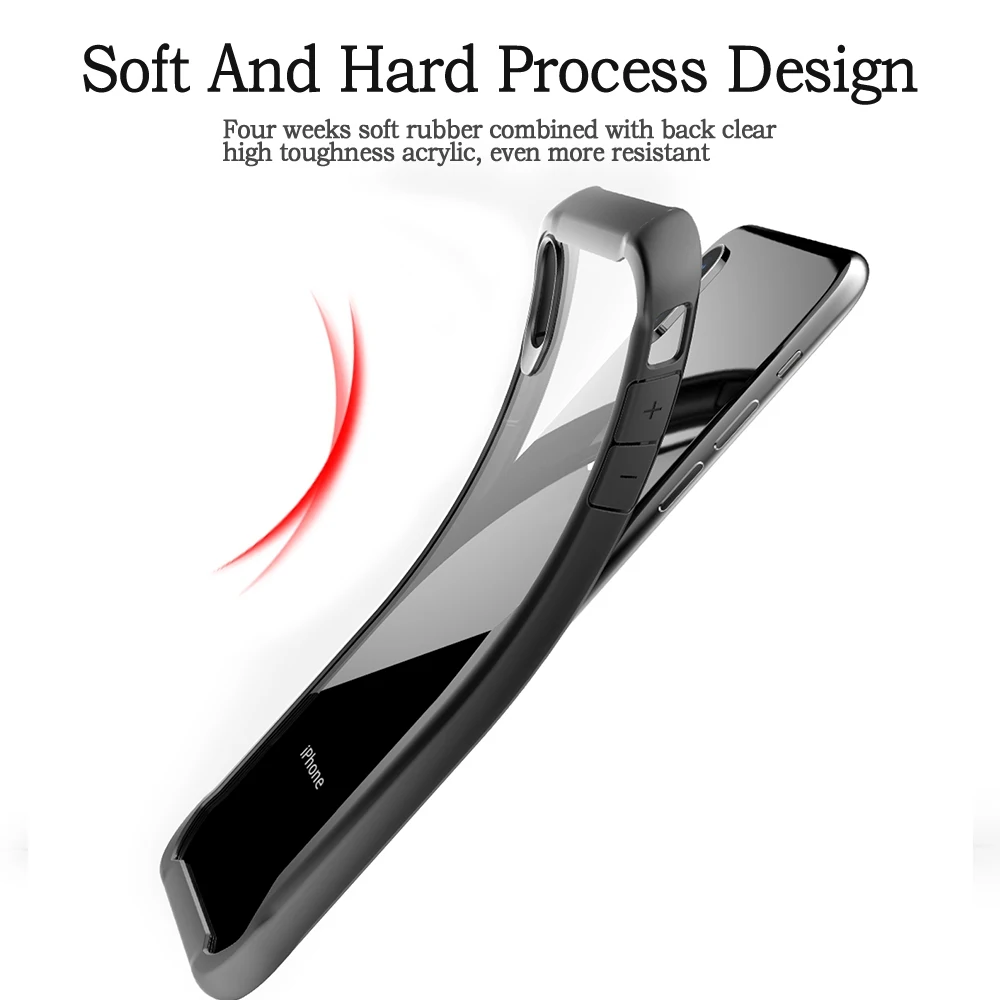 For iPhone 7 8 6 6s 5s SE Case Transparent Shockproof Cover X XS Plus Coque 9 7Plus 8Plus Fundas |