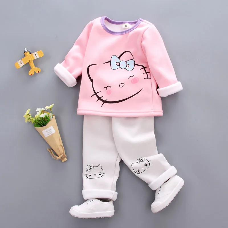 2018 Real New Baby And Boy Warm Velvet Set Autumn Winter Long-sleeved Infant Children's Cartoon Cute Suit 1-3yrs Kid Clothing | Детская
