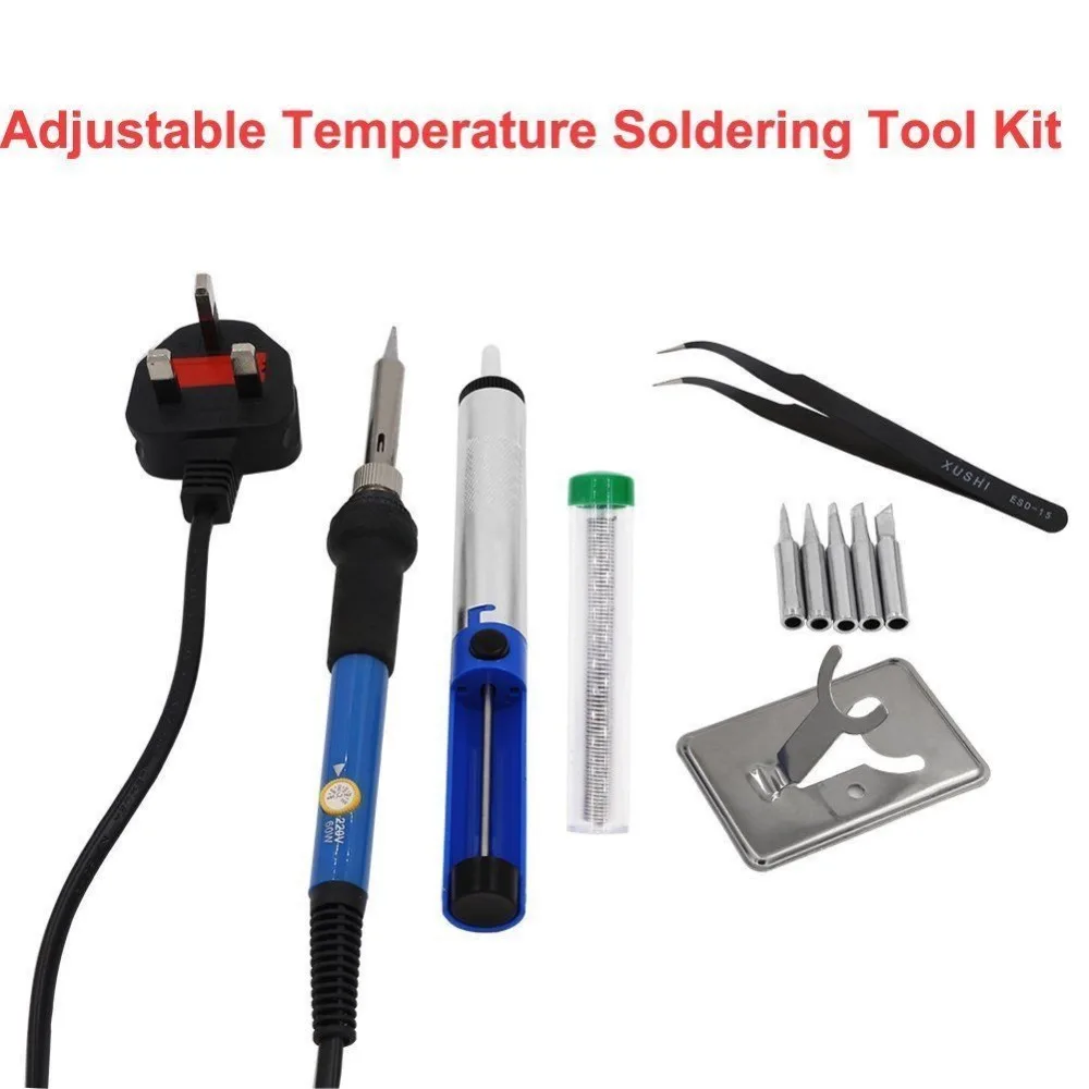 Fast Accurate Heat 60W 220V Adjustable Temperature Electric Soldering Iron Set Electronic Welding Pen Solder Repair Tool Kit | Инструменты