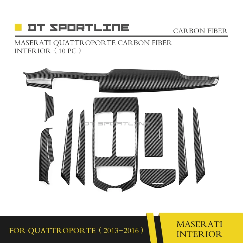 2013-2016 Full Set Реальные углеродного волокна внутренняя отделка для Maserati Quattroporte M156 Dash комплект центральной консоли крышка дверная ручка Отделка приборной панели - Название цвета: 2013-2016 Full Set