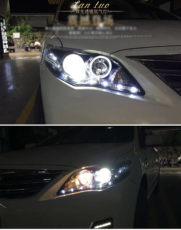 Автомобильный Стайлинг Головной фонарь для TOYOTA COROLLA 2011-2013 фары светодиодный фонарь ангельские глазки DRL Биксеноновые линзы HID