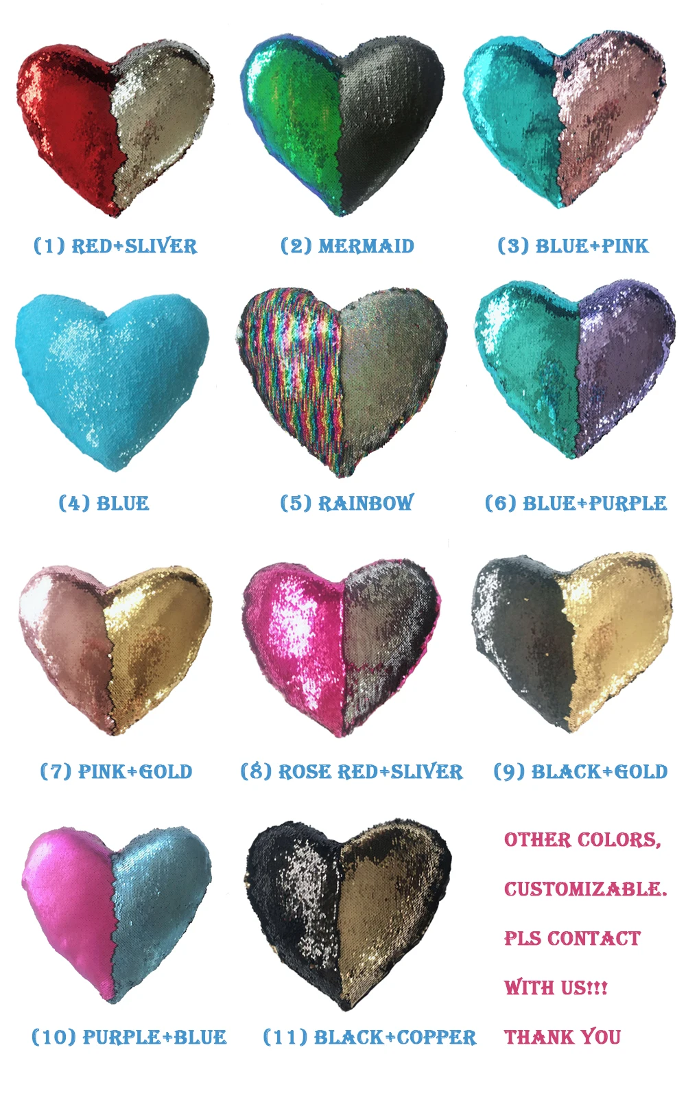 Сердце Форма Sequin Подушка Чехол Русалка диванная подушка крышка, сделай сам, блестящие Двусторонняя Подушка Чехол Цвет изменение подушки Чехол Лидер продаж
