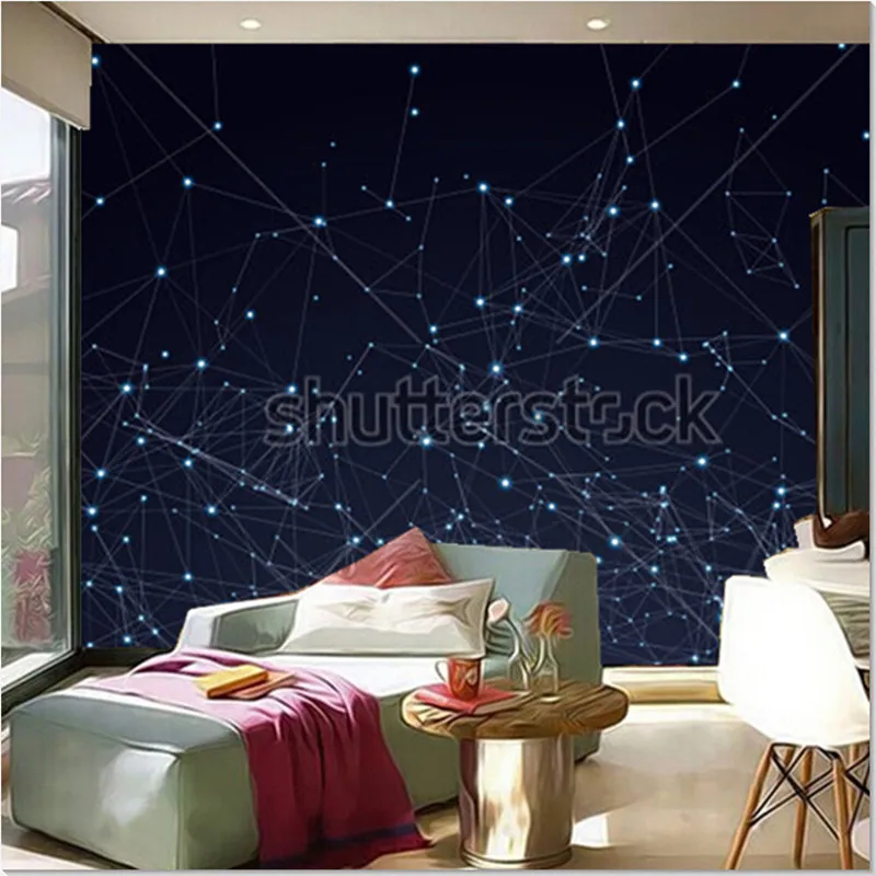 3D фрески на заказ линейная и точечная структура обои для гостиной дивана