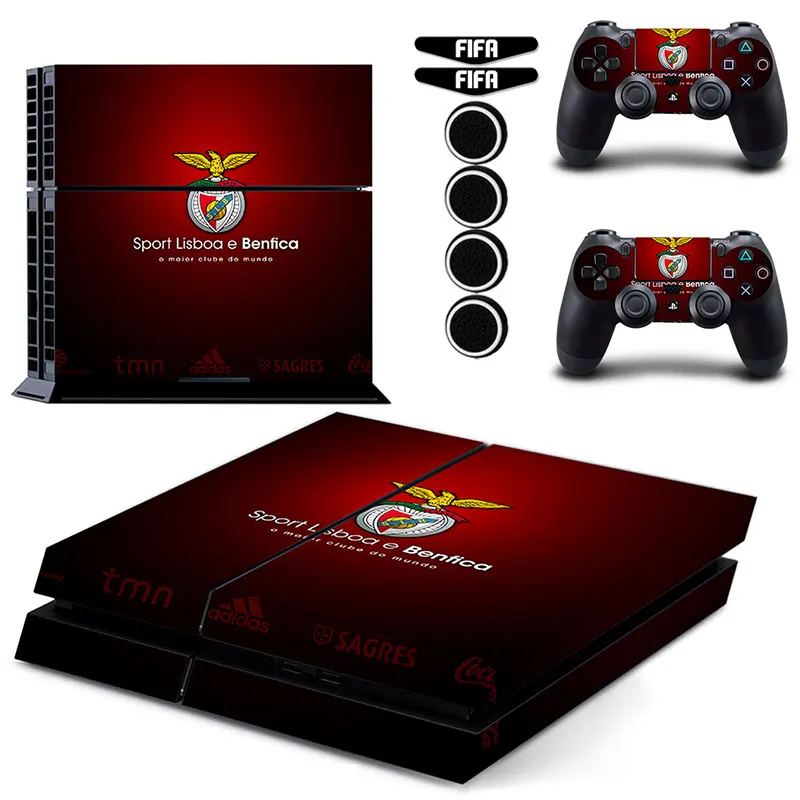 Бенфика Футбол клуб PS4 винил Стикеры Нескользящие хост кожи чехол + 2x