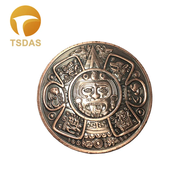 Бесплатная доставка 1 шт. бронзовая монета 40 мм старинная металлическая майя
