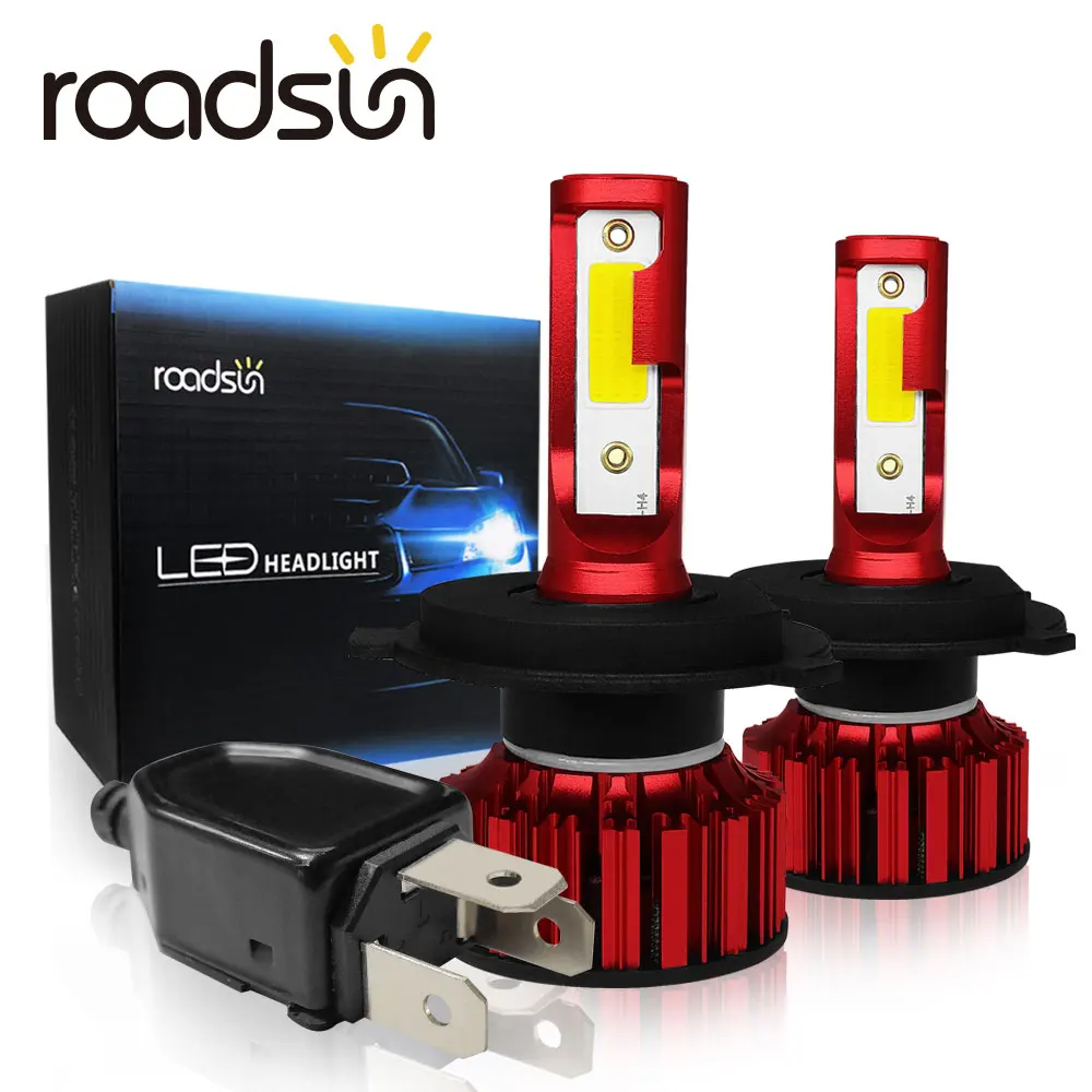 Roadsun Точечный светильник светодиодный H4 8000Lm автомобильный COB Чип Автомобильная