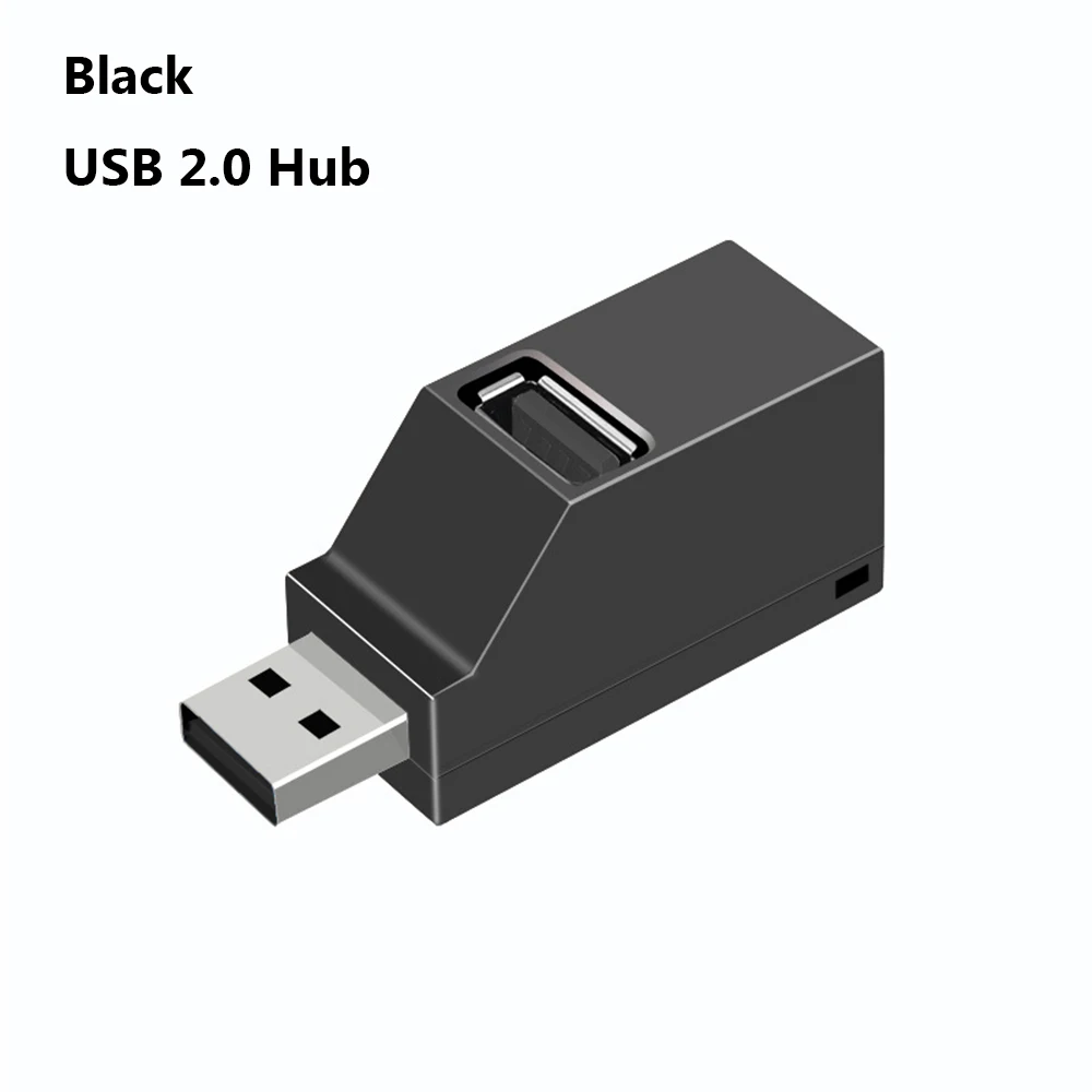 USB 2.0 Hub black Мини 3 порта USB 3,0 сплиттер концентратор высокоскоростной передачи данных сплиттер коробка адаптер для ПК ноутбук MacBook Pro Аксессуары - Цвет: USB 2.0 Hub black