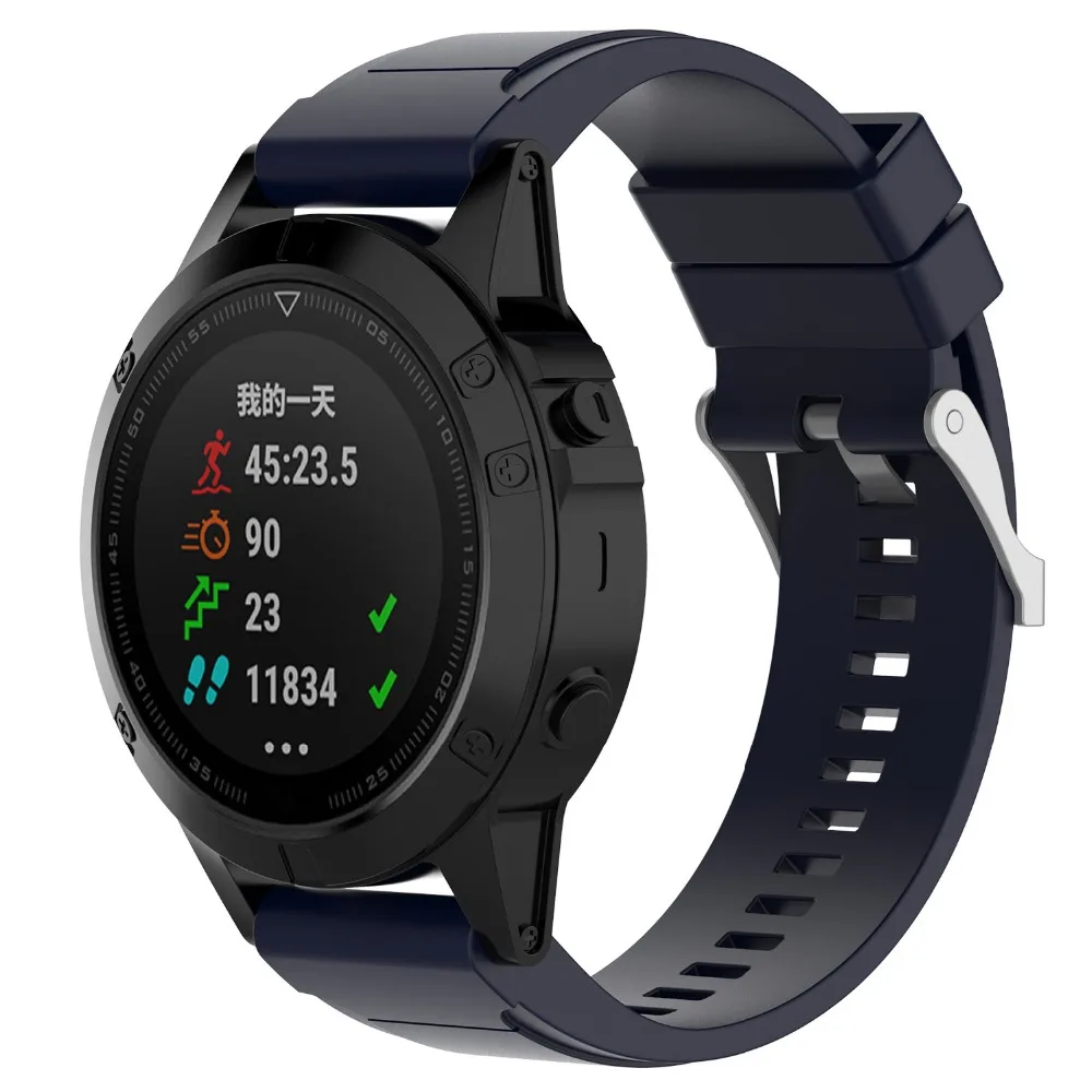 Сменный силиконовый спортивный смарт ремешок для наручных часов Garmin Fenix/5X/5X Puls/3/3