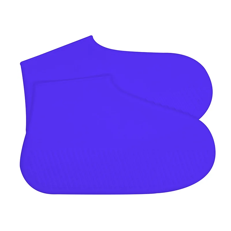 dark blue Чехол для обуви из силиконового геля; Водонепроницаемая Обувь для дождливой погоды; Многоразовые эластичные резиновые сапоги; противоскользящие Сапоги; защита 34-45 - Цвет: dark blue