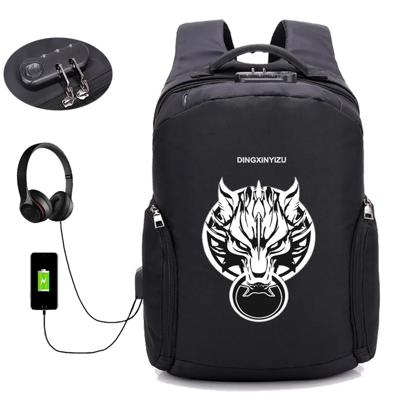 Game Final Fantasy backpack USB Charge Anti Theft Notebook Backpack Waterproof School Bags Teenage Male Laptop 8 style | Багаж и сумки