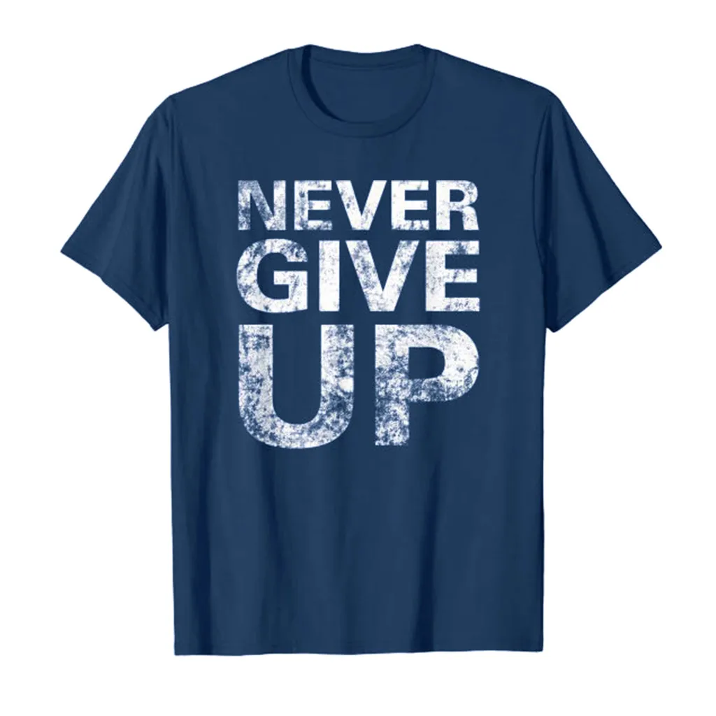 Футболка мужская повседневная с надписью Never Give Up|Мужские футболки| |