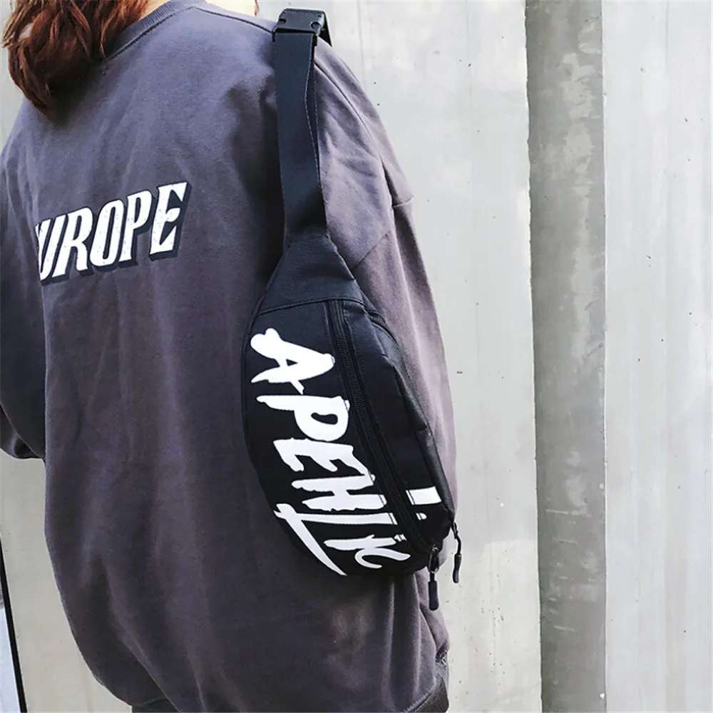 Поясная Сумка женская холщовая в стиле хип-хоп с буквенным принтом |