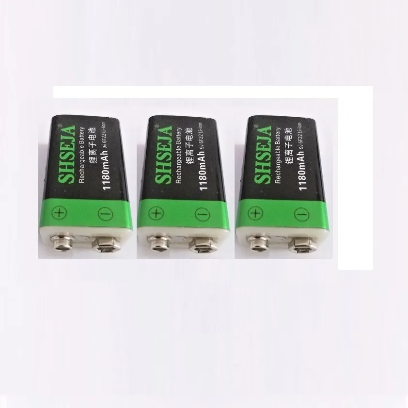 Аккумуляторная батарея 6F22 1180 мАч 5 шт. USB 9 В литий ионная ячейка для беспроводного