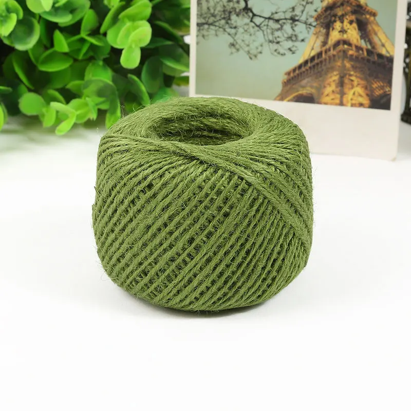 Military green 50 м лента из мешковины натуральный джутовый шпагат мешочная нить пеньковая веревка для упаковка для свадебного подарка кордная нить DIY Скрапбукинг Ремесло Декор - Цвет: Military green
