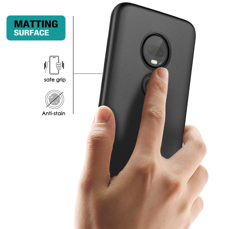 Чехол GrandEver Soft для Motorola Moto G7 Plus 360 ударопрочный бампер с встроенной защитой экрана в мраморном исполнении.