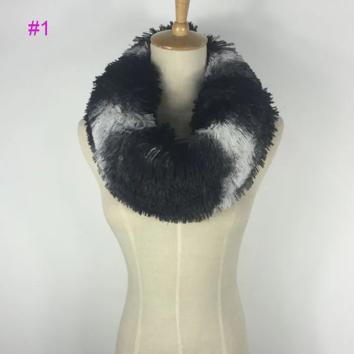 Высокая мода новый дизайн искусственный мех ЗИМА бесконечный петлевой шарф