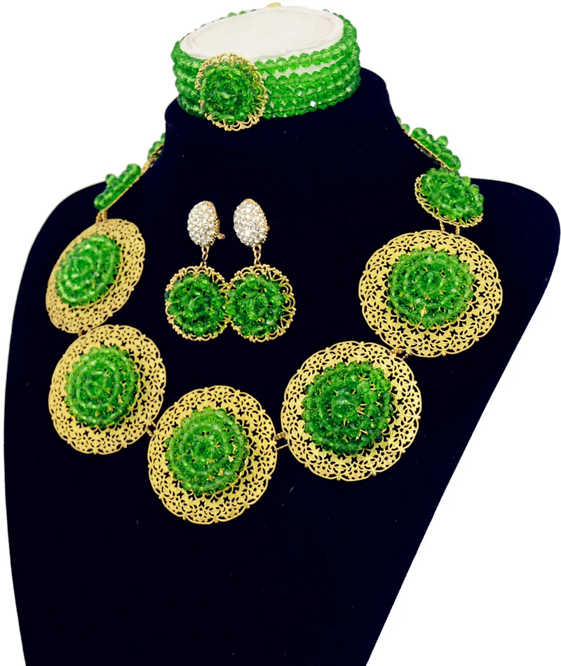 Модный комплект ювелирных изделий из нигерийских и африканских свадебных бусин