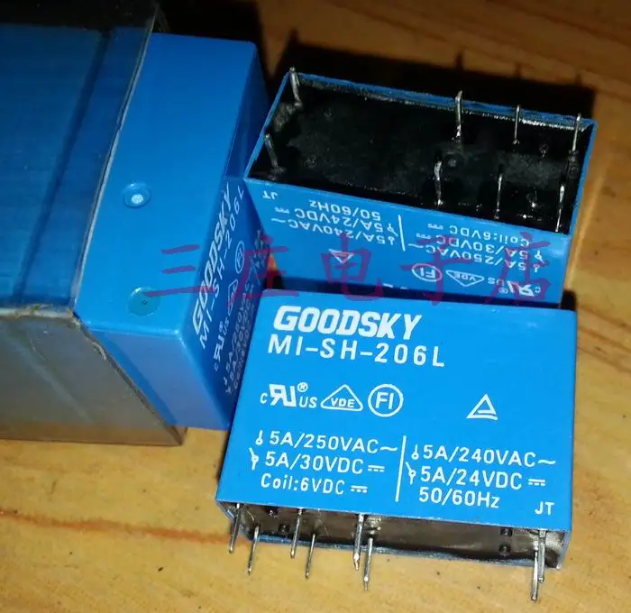 

Relay MI-SH-206L 14F-2C-6V 8-pin double-5A