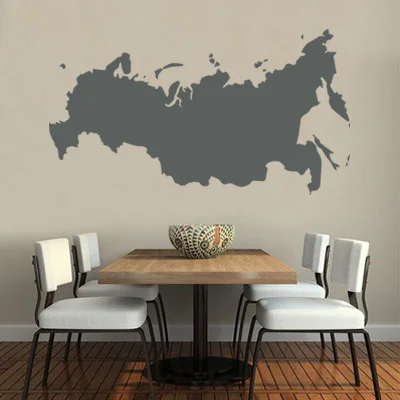 Виниловая наклейка на стену с изображением карты России и земли|sticker chip|decor wall