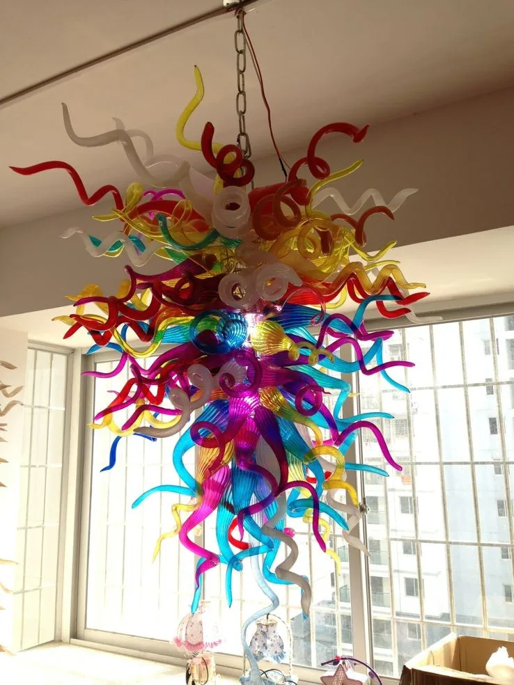

Free Shipping New Arrival European Cheap Colorful Hand Blown Glass Chandelier