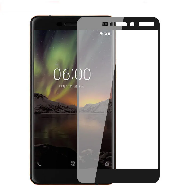 Закаленное стекло для Nokia 6 2018 1 TA 1068 1050 1043 1016 1045 Защитное экрана полное